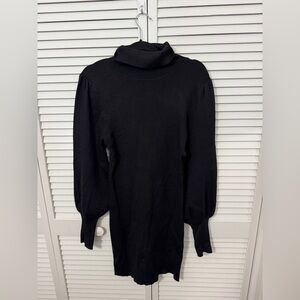 Love Tree Black Metallic Cowl Neck Sweater Dress Size XL